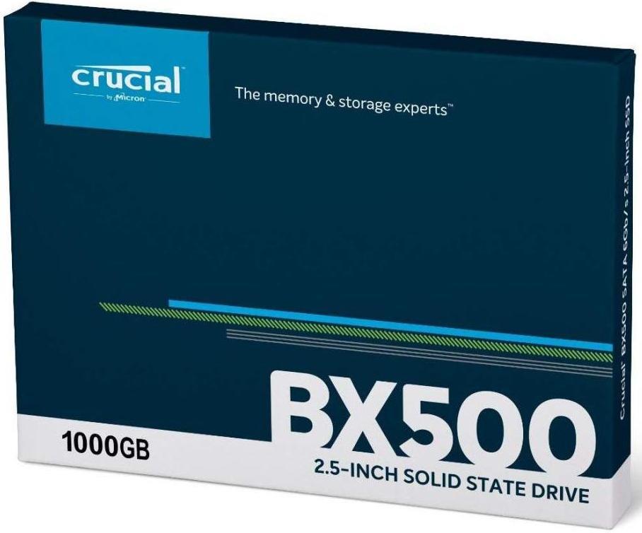SSD CRUCIAL BX500 1TB SATA 3.0 Write speed 500 MBytes/sec Read speed 540 MBytes/sec 2,5" TBW 360 TB CT1000BX500SSD1