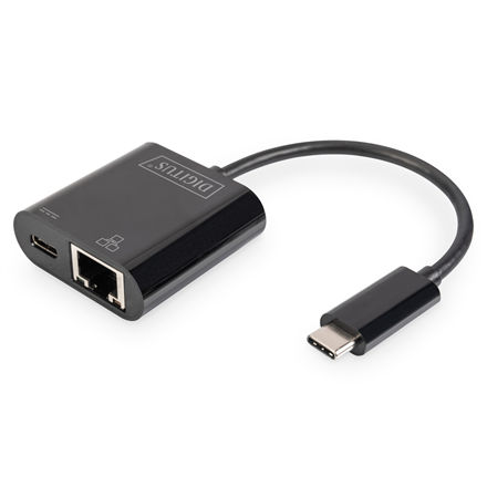 Digitus | USB-Type-C Gigabit Ethernet Adapter + PD with power delivery function | DN-3027 | Black | USB-C port to a Giga