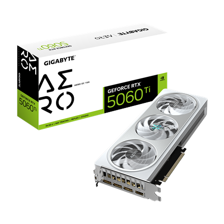 Gigabyte GeForce RTX 5060 Ti AERO OC 16G | NVIDIA | 16 GB | GeForce RTX 5060 Ti | GDDR7 | HDMI ports quantity 1 | PCI-E