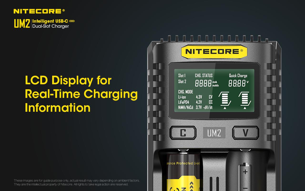 BATTERY CHARGER 2-SLOT/UM2 NITECORE