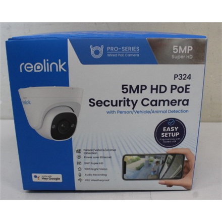 SALE OUT. Reolink | IP Camera with Accurate Person and Vehicle | P324 | 18 month(s) | Dome | 5 MP | 2.8 mm | IP66 | H.26