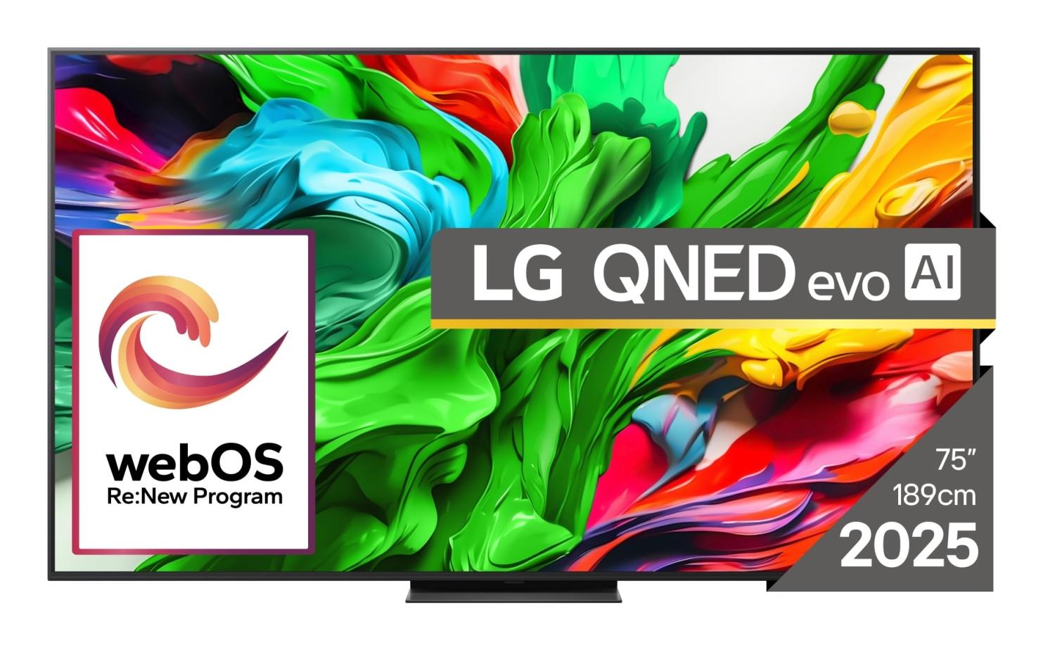 TV Set LG 75" 4K/Smart 3840x2160 Wireless LAN Bluetooth webOS Black 75QNED86A3A