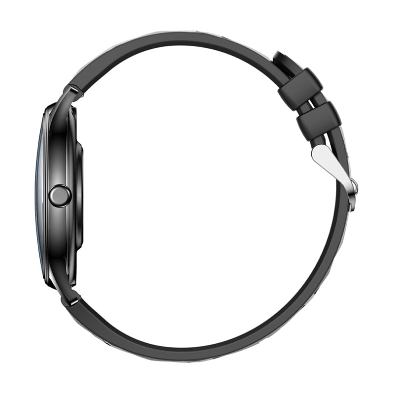 COLMI L28 Smart Watch (black silicone + black leather strap) - Image 3