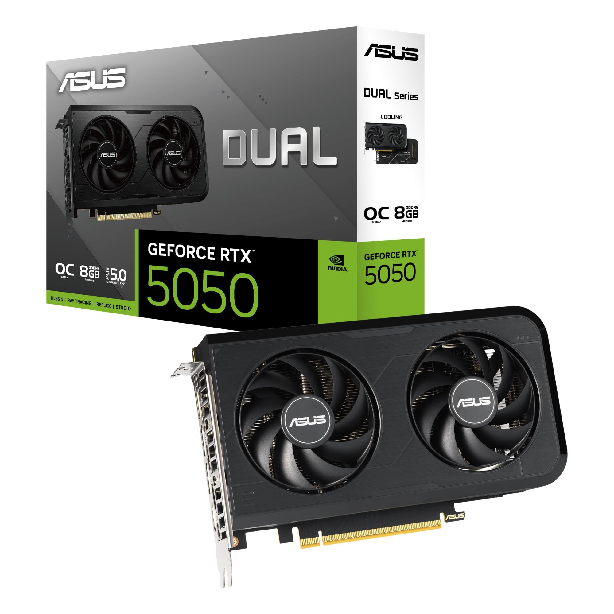 Graphics Card ASUS NVIDIA GeForce RTX 5050 8 GB GDDR6 128 bit PCIE 5.0 16x Dual Slot Fansink DUAL-RTX5050-O8G