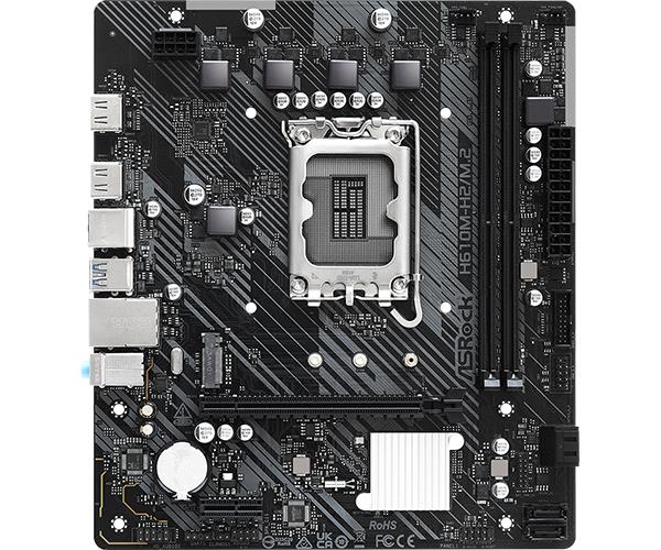 Mainboard ASROCK Intel H610 LGA1700 Micro-ATX Memory DDR4 Memory slots 2 1xPCI-Express 3.0 1x 1xPCI-Express 4.0 16x 1xM.2 2xHDMI 4xUSB 2.0 2xUSB 3.2 1xPS/2 1xRJ45 3xAudio port H610M-H2/M.2