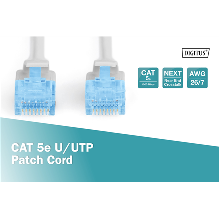 Digitus | Patch Cord | DK-1512-050 | Grey | RJ45 | RJ45