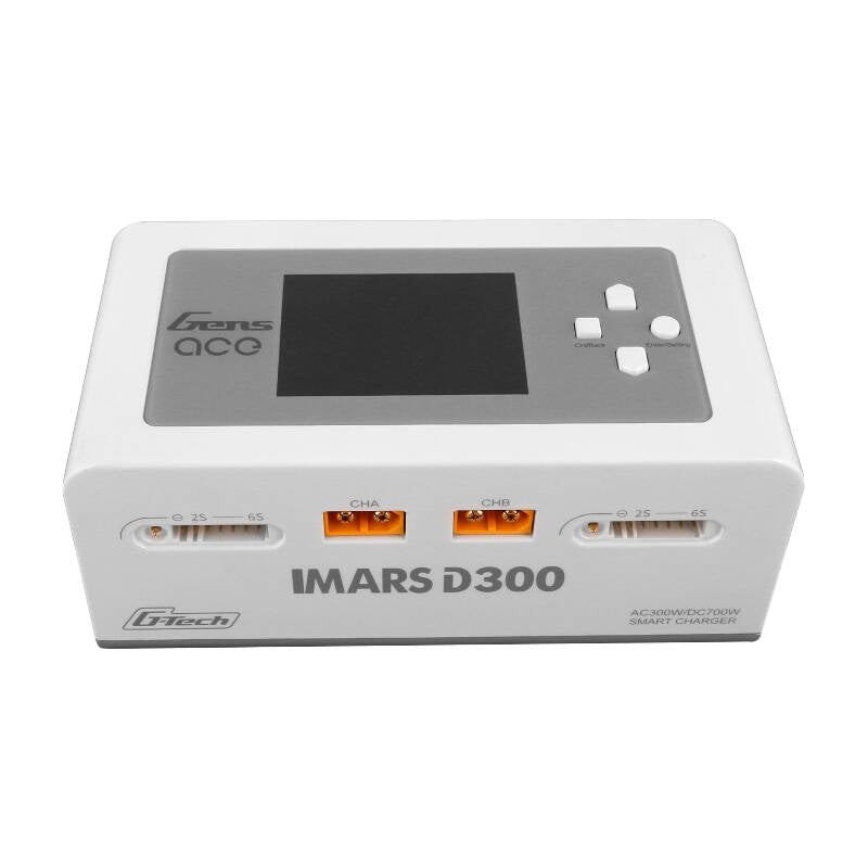Gens Ace IMARS D300 G-Tech Channel AC/DC 300W/700W RC Battery Charger-EU White - Image 1