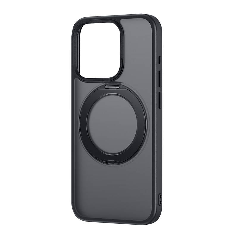 Phone Case with Stand Baseus SkyRing 360° for iP 15 +tempered-glass and cleaning kit (black) - Image 1