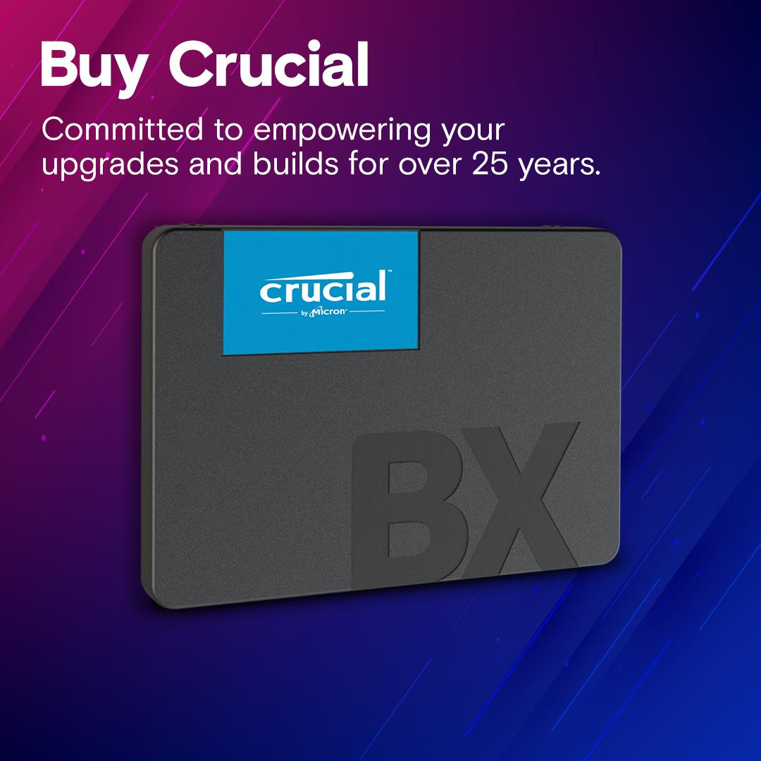 SSD CRUCIAL BX500 4TB SATA 3.0 Write speed 500 MBytes/sec Read speed 540 MBytes/sec 2,5" TBW 1000 TB CT4000BX500SSD1