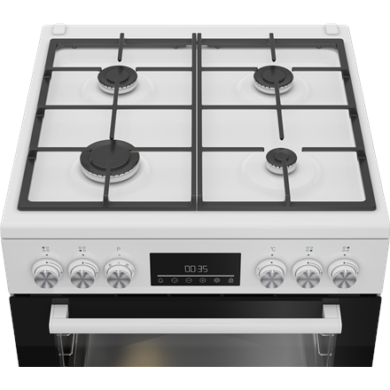 BEKO Cooker | FBM62330GWDTN | Hob type Gas | Oven type Electric | White | Width 60 cm | Depth 60 cm | Grilling | LED | E
