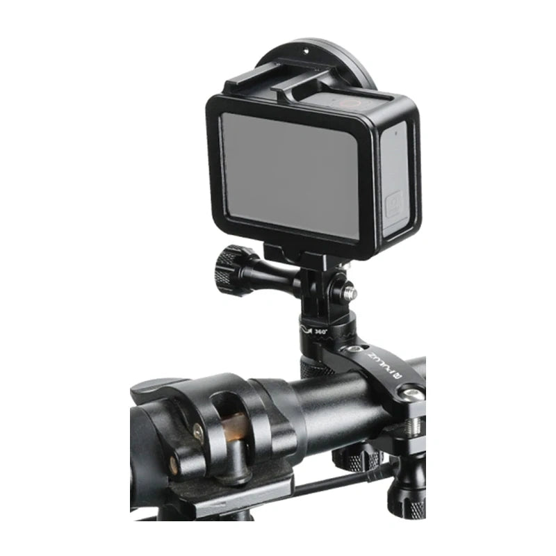 Puluz Aluminum Handlebar Mount with 360-Degree Rotation for Action Cameras (Black) - Image 1