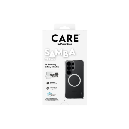 CARE by PanzerGlass Samba Case Transparent w. White Qi Samsung New Galaxy S26 Ultra | PanzerGlass