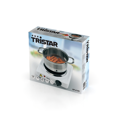 Tristar | Free standing table hob | KP-6185 | Number of burners/cooking zones 1 | Rotary | Electric | Black, White