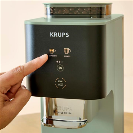 Krups Coffee Maker | SA401LE0 Crush | Pump pressure 15 bar | Automatic | Black/Green | 1370 W
