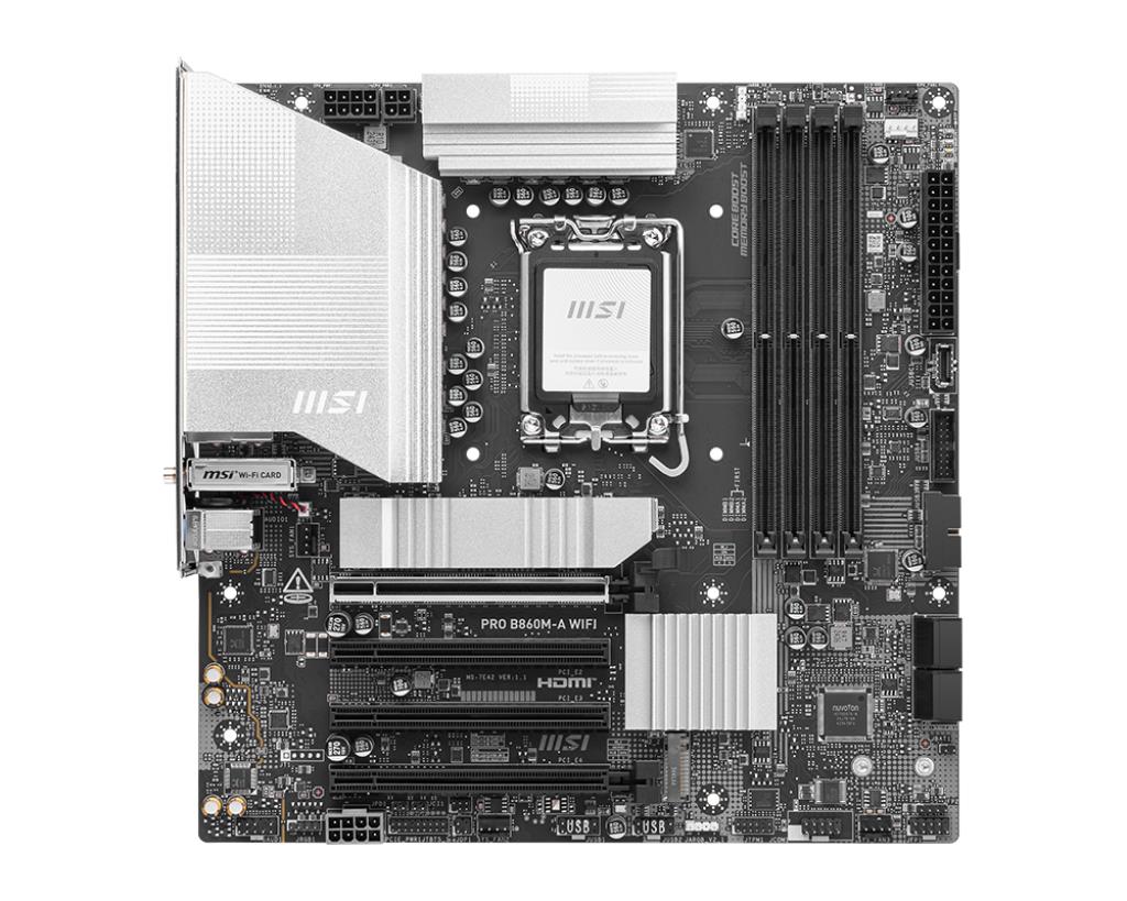 Mainboard MSI Intel B860 Express LGA1851 Micro-ATX Memory DDR5 Memory slots 4 PROB860M-AWIFI