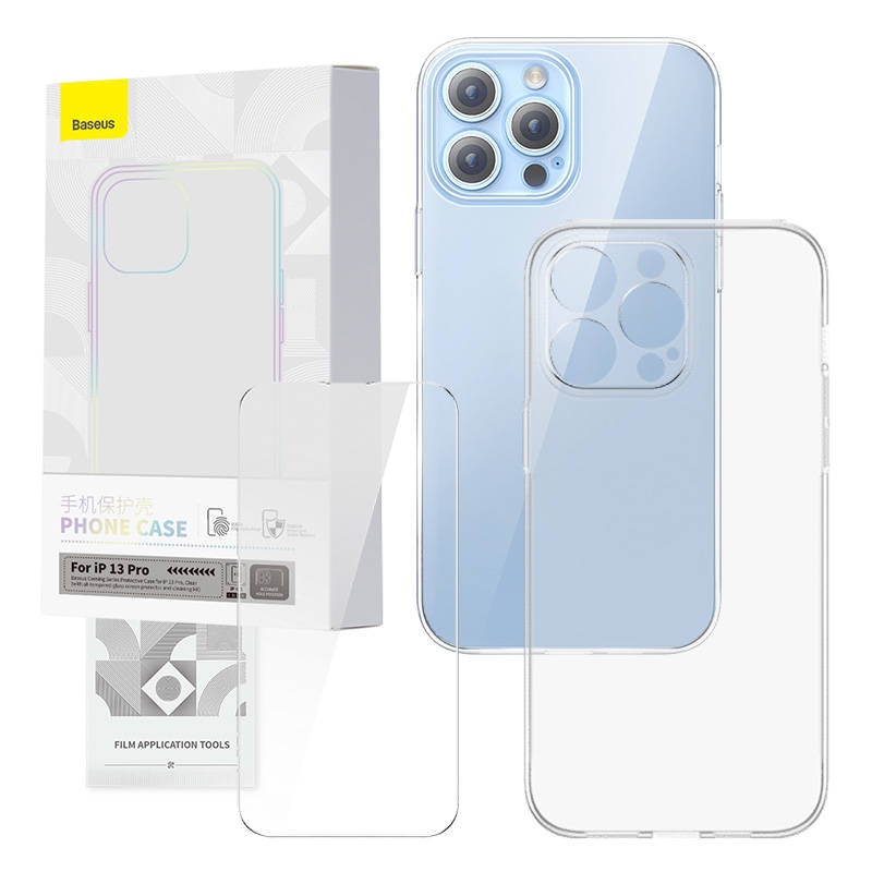 Transparent Case and Tempered Glass set Baseus Corning for iPhone 13 Pro - Image 1