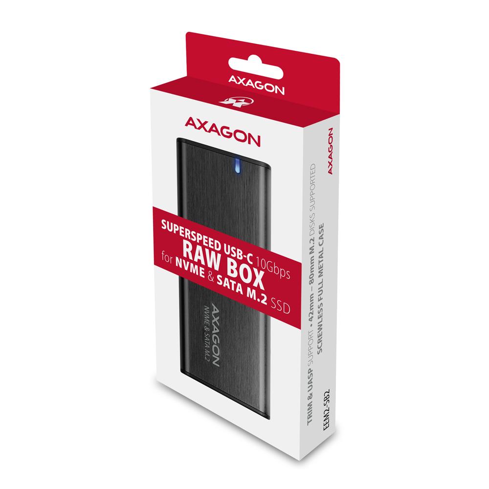 SSD ACC ENCLOSURE M.2 NVME/SATA USB-C EEM2-SB2 AXAGON