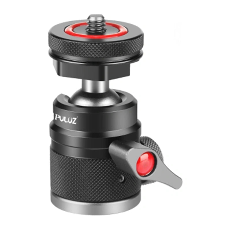Puluz aluminum alloy ball head with cold shoe mount (black) - Image 1