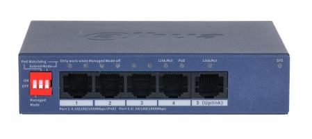 Switch DAHUA CS4005-4GT-36 Switch type Managed Switch layer L2 Form factor Desktop/Wall-Mounting 5xRJ-45 ports RJ-45 Ports Type Gigabit Ethernet (10/100/1000) 5xGigabit Ethernet (copper) ports quantity Power over Ethernet (PoE) Yes 4xPower over Ethernet