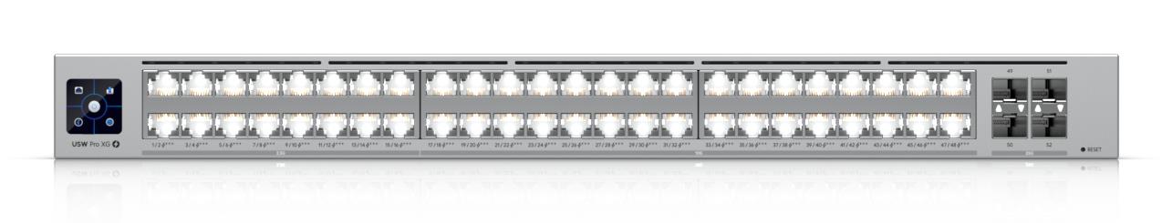 Switch UBIQUITI Ubiquiti UniFi Pro XG 48 PoE Switch type Managed Switch layer L3 Rack mounting Yes Stackable Yes Form factor 1U 48xRJ-45 ports RJ-45 Ports Type 10G Ethernet (100/1000/10000) 16x2.5G Ethernet (copper) ports quantity 32x10G Ethernet