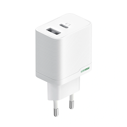 OPPO SUPERVOOC 45W Dual-Port Charger, OSAB4CB4AE, White | Charger
