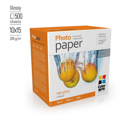 ColorWay Photo Paper, 500 sheets | High Glossy | 200 g/m² | 10x15