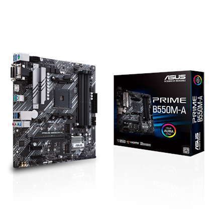 Asus | PRIME B550M-A | Processor family AMD | Processor socket AM4 | DDR4 | Memory slots 4 | Supported hard disk drive i