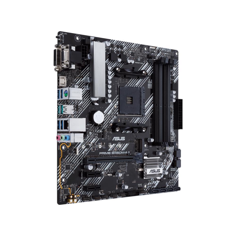 Mainboard ASUS AMD B450 SAM4 MicroATX 2xPCI-Express 2.0 1x 1xPCI-Express 3.0 16x 1xM.2 Memory DDR4 Memory slots 4 1x15pin D-sub 1xDVI 1xHDMI 2xAudio-In 1xAudio-Out 6xUSB 3.2 1xPS/2 1xRJ45 PRIMEB450M-AII