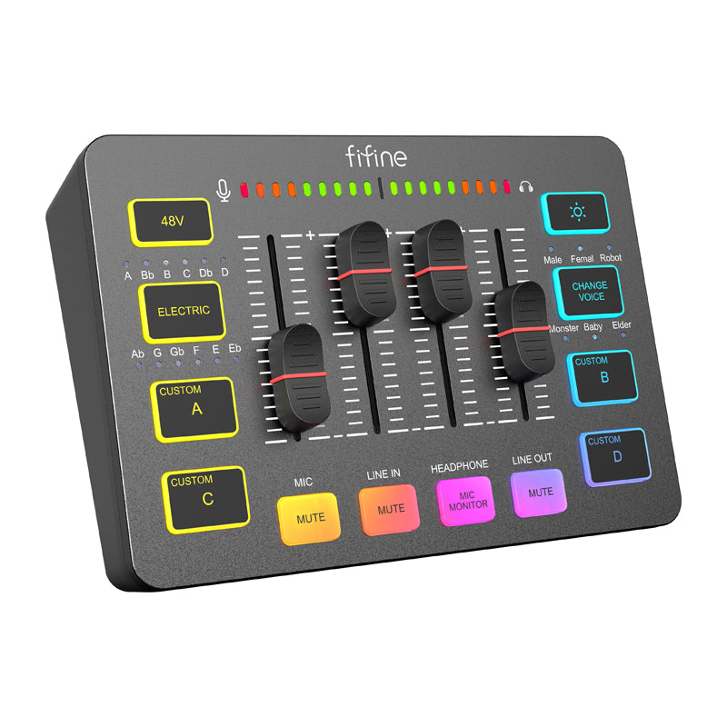 Fifine SC3 audio mixer (black) - Image 4