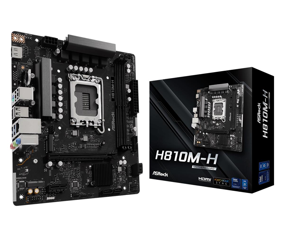 Mainboard ASROCK Intel H810 LGA1851 Micro-ATX Memory DDR5 Memory slots 2 H810M-H