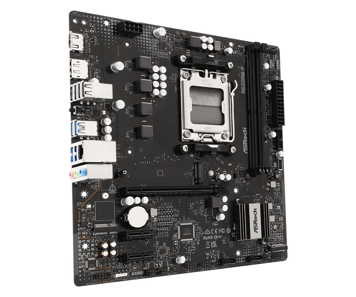 Mainboard ASROCK AMD A620A Socket AM5 micro ATX RAM DDR5-SDRAM 2xSlots 1xNumber of M.2 (M) slots A620AM-P