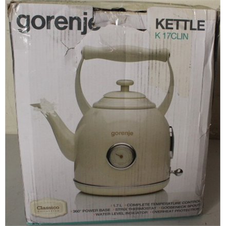 SALE OUT. | SALE OUT. | Gorenje | Kettle | K17CLIN | Electric | 2000 W | 1.7 L | Plastic/Metal | 360° rotational base |
