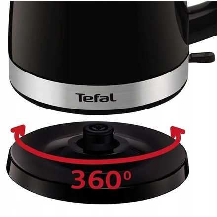 TEFAL | Kettle | KO150F30 Delfini Vision | Electric | 2400 W | 1.5 L | Plastic | 360° rotational base | Black/Stainless