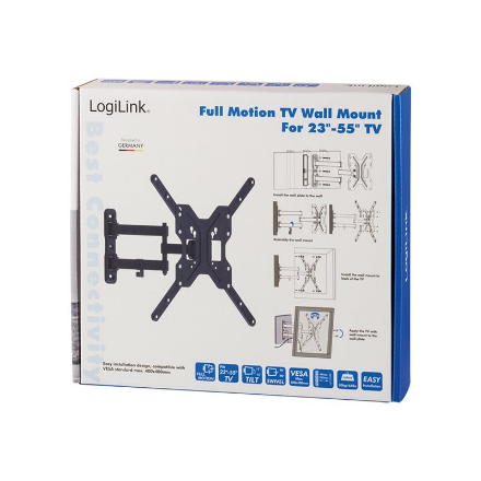 Logilink BP0016 TV Wall mount, 23"-55", tilt +15°-15°,swievel +-90°, 395mm | Logilink