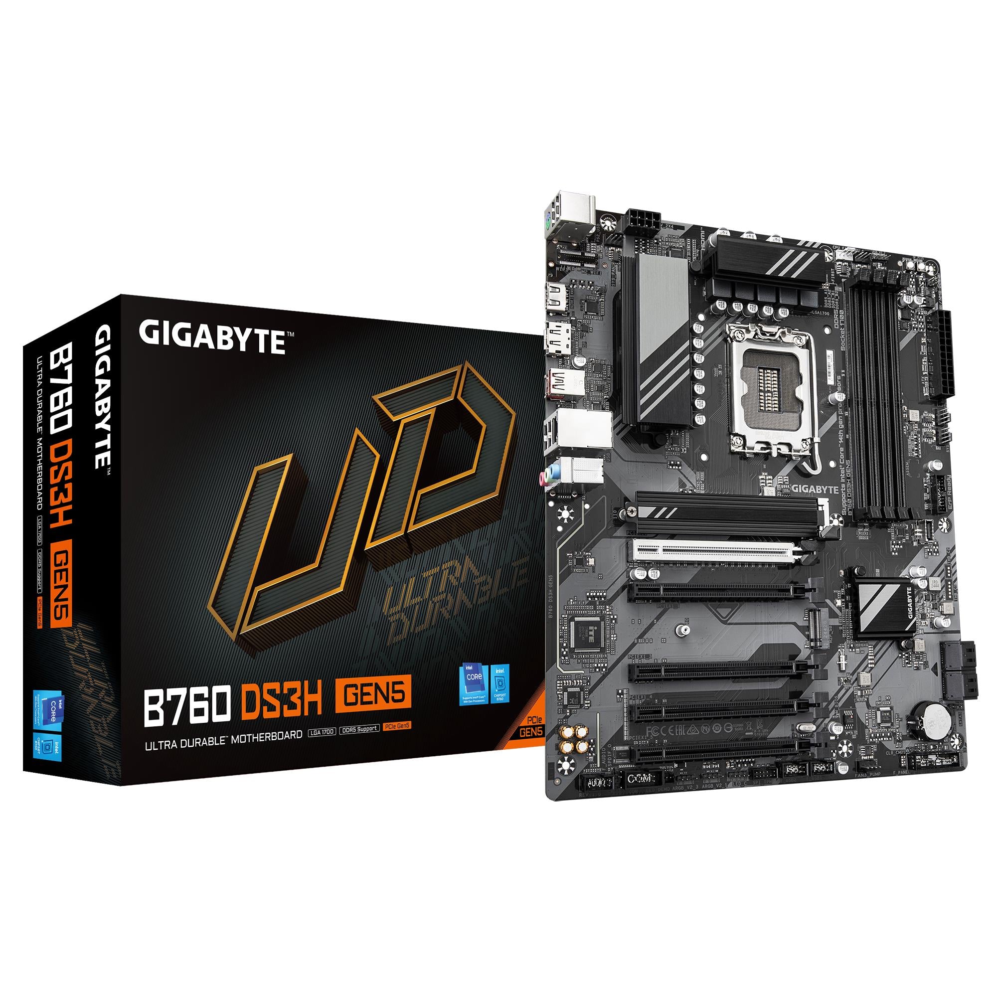 Mainboard GIGABYTE Intel B760 Express LGA1700 ATX Memory DDR5 Memory slots 4 B760DS3HGEN5
