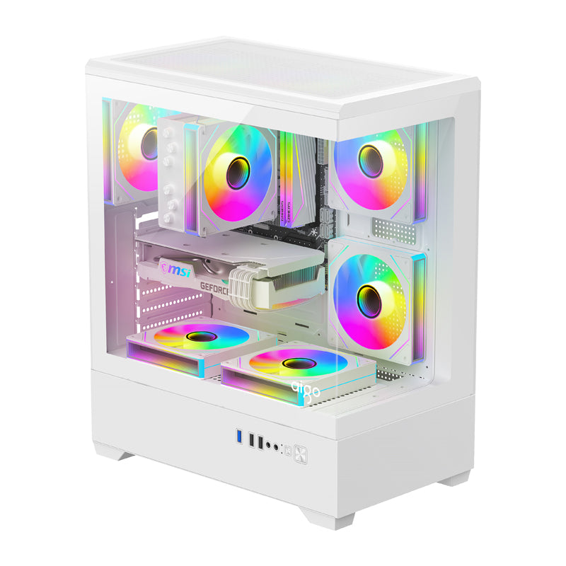 DarkFlash C365 computer case (white) + 5 fans - Image 2