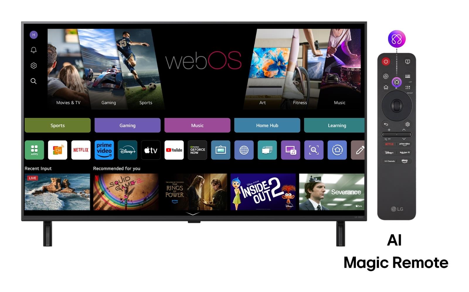 TV Set LG 75" 4K/Smart 3840x2160 Wireless LAN Bluetooth webOS Black 75QNED80A3A
