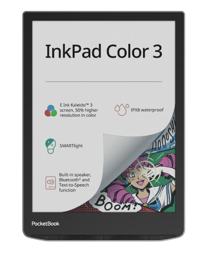 E-Reader POCKETBOOK InkPad Color 3 7.8" 1872x1404 1xUSB-C Wireless LAN Bluetooth PB743K3-1-WW