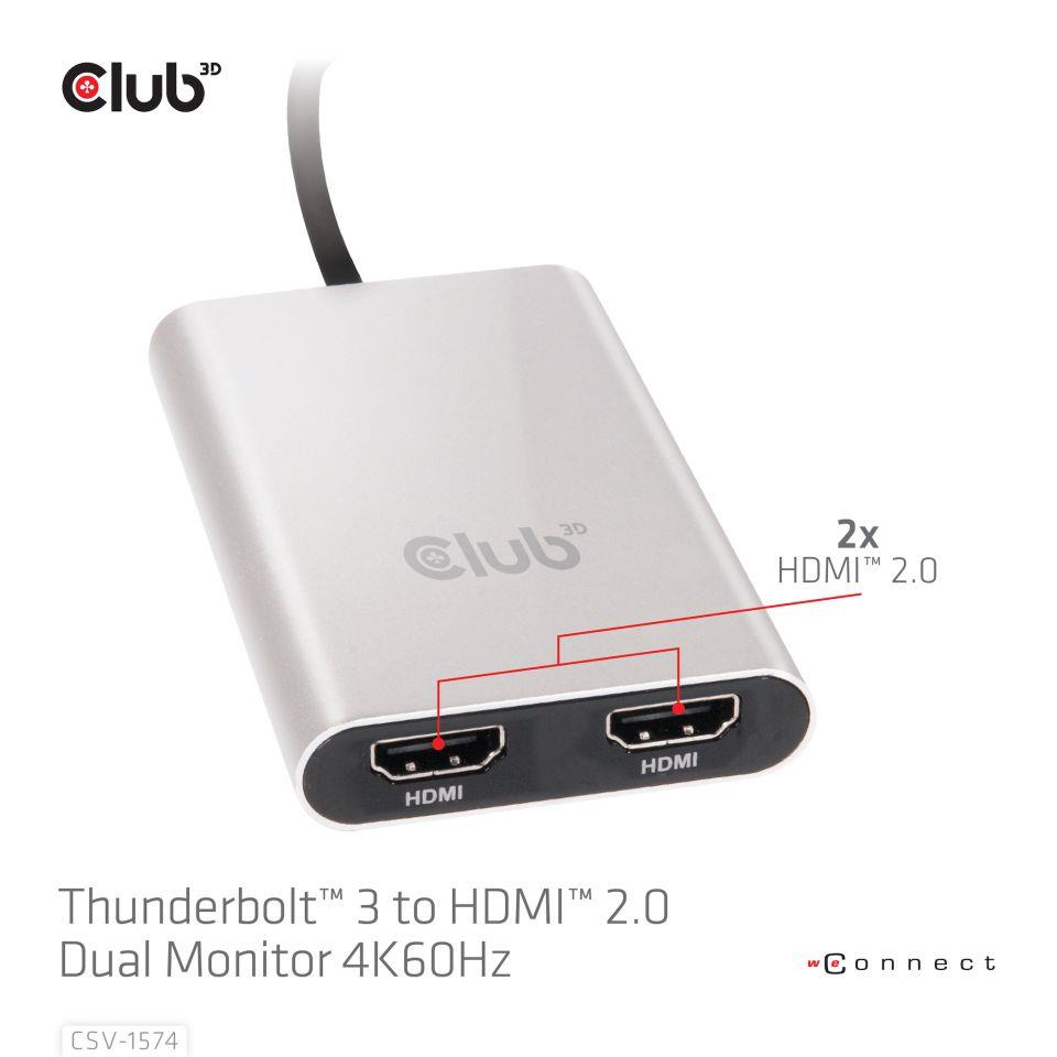 I/O ADAPTER THUNDERBOLT / HDMI/DUAL CSV-1574 CLUB3D