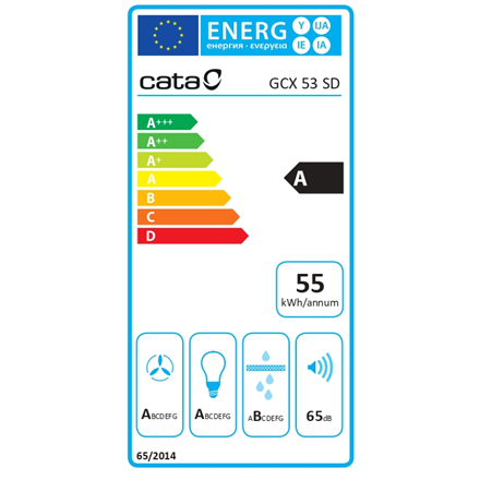 CATA | Hood | GCX 53 SD | Canopy | Energy efficiency class A | Width 53 cm | 750 m³/h | Touch Control | LED | Stainless
