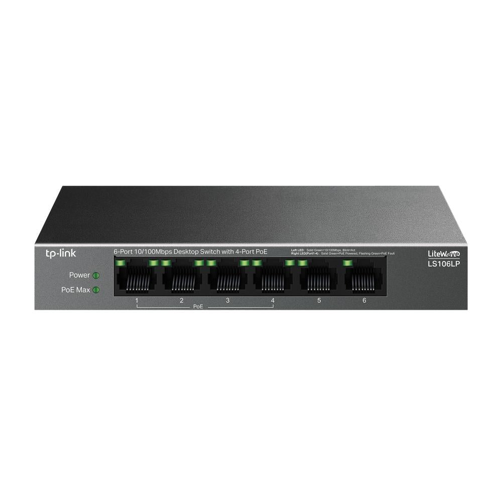 Switch TP-LINK LS106LP Desktop/pedestal 6x10Base-T / 100Base-TX PoE ports 4 LS106LP