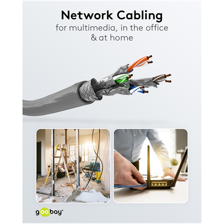 Goobay | CAT 6A Network Cable, S/FTP (PiMF), 50 m | 96093 | S/FTP | Grey