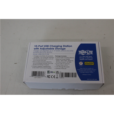 SALE OUT. | Eaton | 10 Port USB Charging Station with Adjustable Storage | U280-010-ST-CEE | 96 W | UNPACKED, SCRATCHED