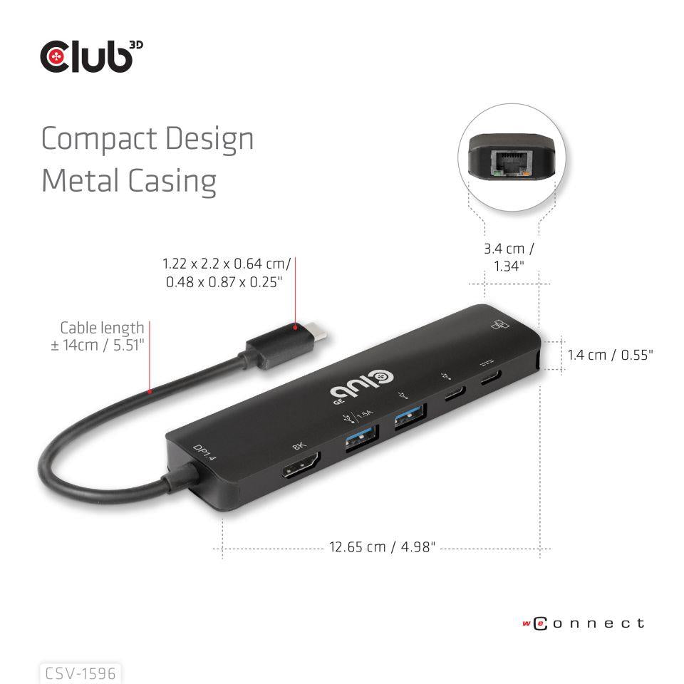 I/O HUB 6IN1 USB-C/CSV-1596 CLUB3D