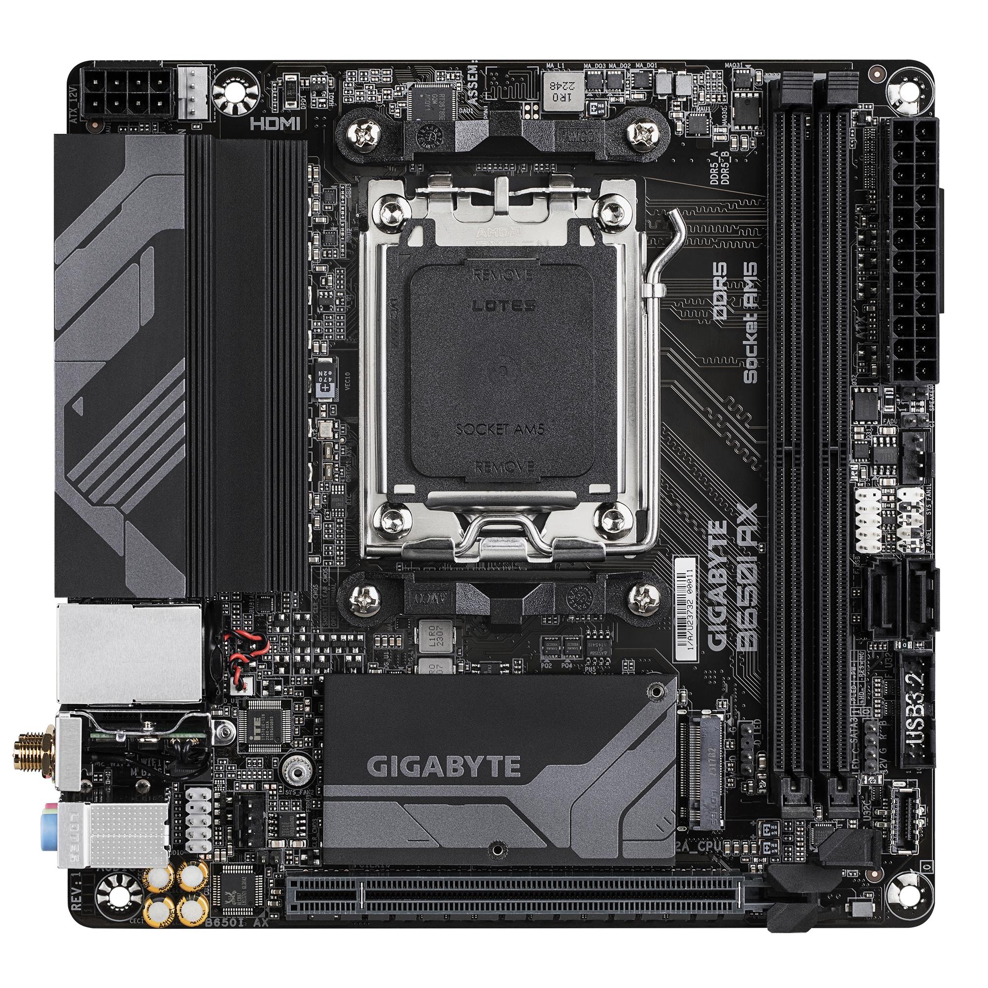 Mainboard GIGABYTE AMD B650 SAM5 Mini-ITX Memory DDR5 Memory slots 2 B650IAX1.1