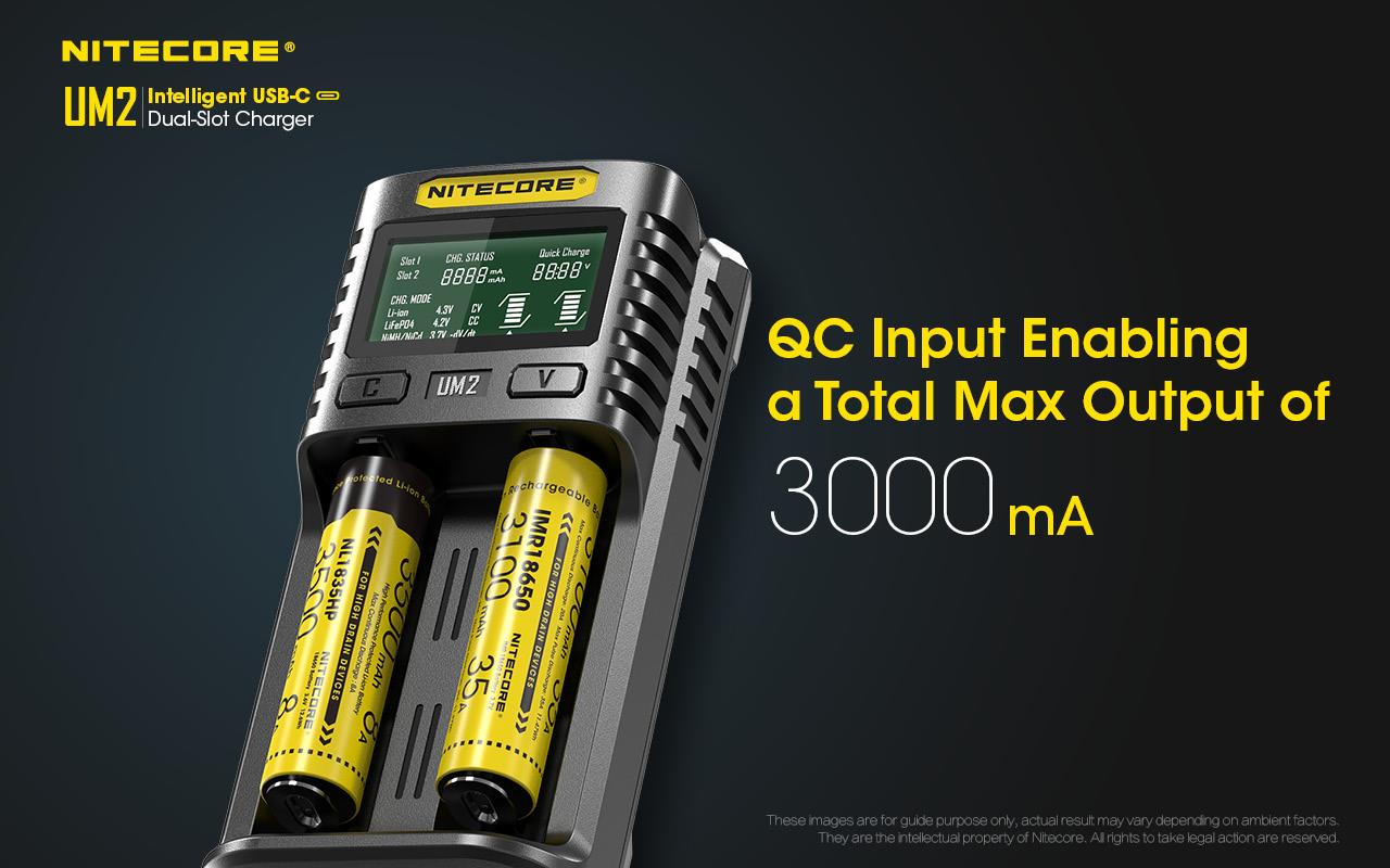 BATTERY CHARGER 2-SLOT/UM2 NITECORE