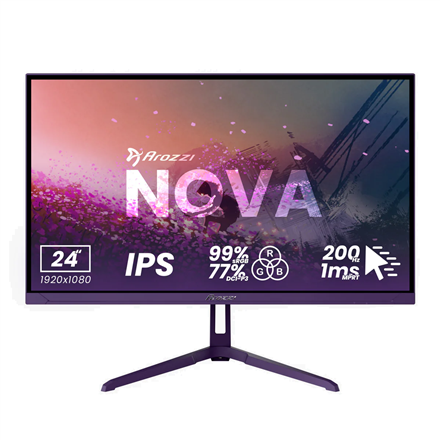 Arozzi | Nova | 24 " | IPS | FHD | 16:9 | 200 Hz | 1 ms | 1920 x 1080 pixels | 300 cd/m² | HDMI ports quantity 1 | Purpl