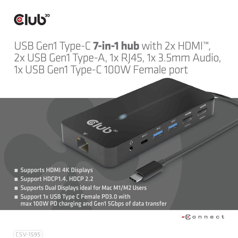 I/O HUB 7IN1 USB-C/100W CSV-1595 CLUB3D