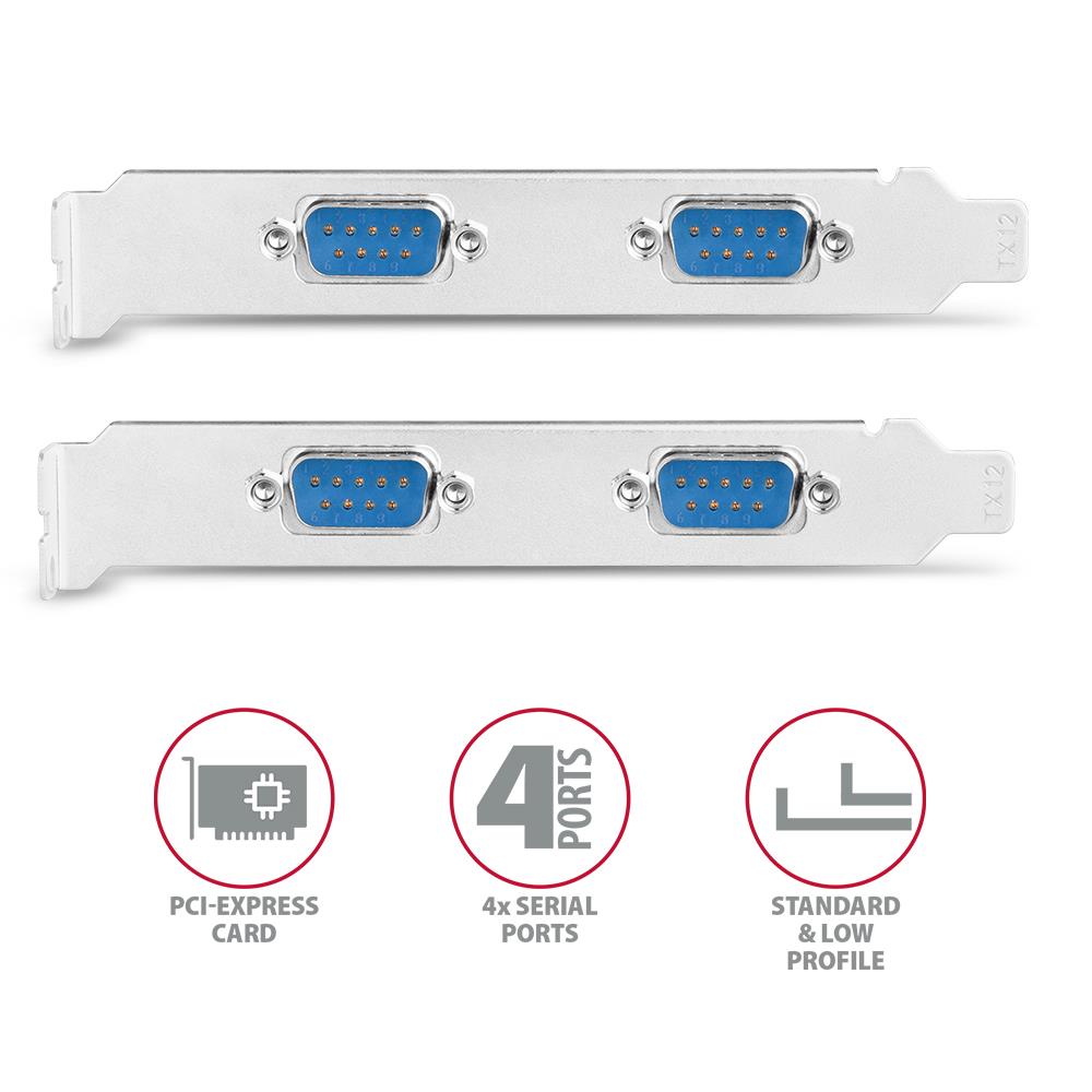 NET CARD PCIE 250KBPS 4PORT/SP&LP PCEA-S4N AXAGON