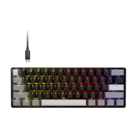 CORSAIR CLIPPER PRO MINI 60 Hall Effect Gaming Keyboard, Backlit RGB LED, CORSAIR MGX Core, Black PBT DS Keycaps | Corsa